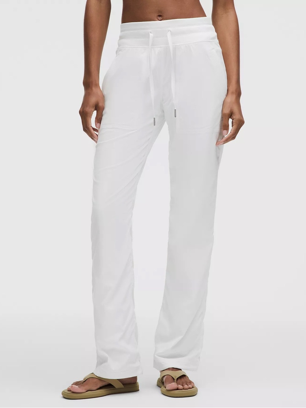 Lululemon Dance Studio Mid Rise Wide Leg Pants White Size 8 Full Length